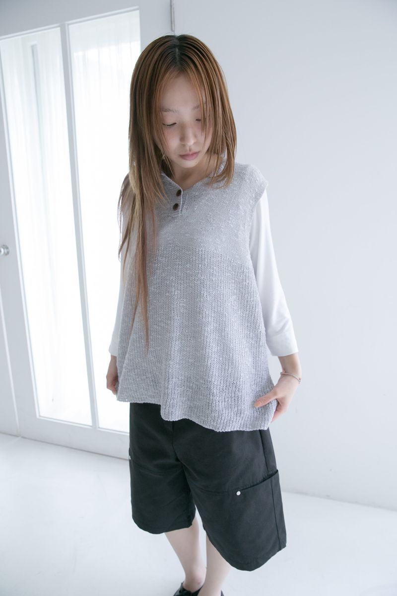 button knit sleeveless top(3colors)