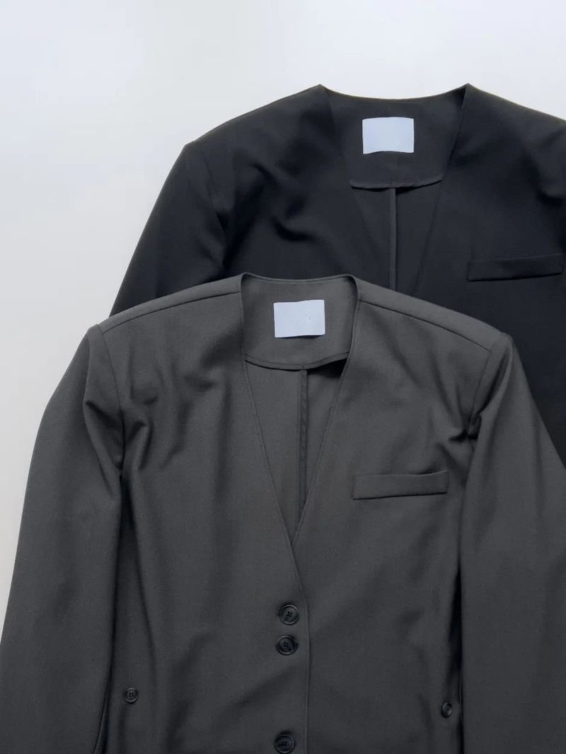 Dawson Slit Collarless Over Fit Jacket