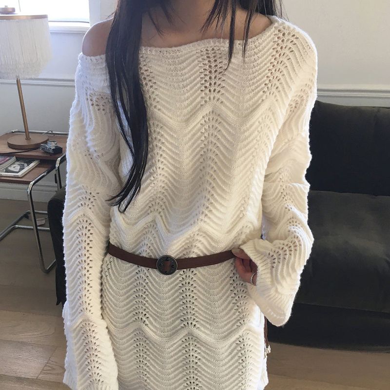 Monnel Wave Knit Dress