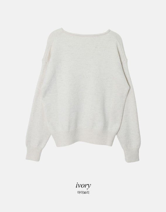 #Soft Wool V-neck Loose Fit Knit (6color)