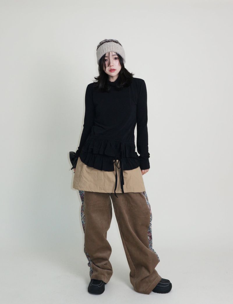 Yves Double Frill Layered Shea Turtleneck (Turtleneck)