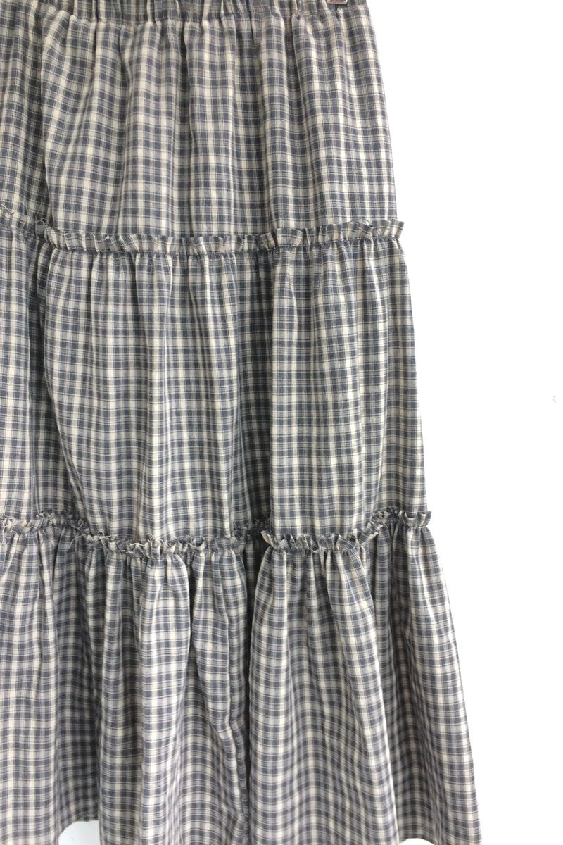Meirin Shirring Checkered Skirt
