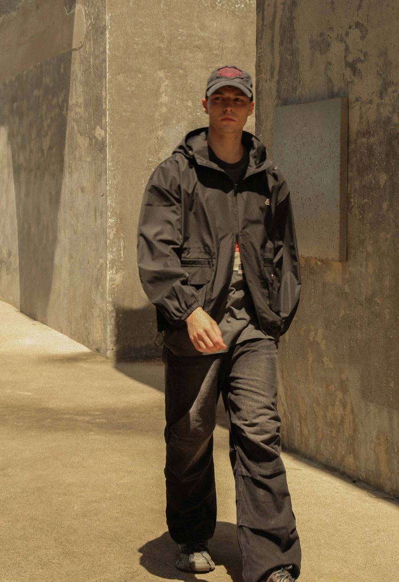 Oversize Pintuck Windbreaker