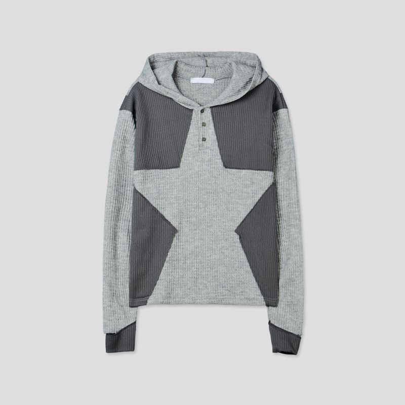 Big Star Warmer Henley Neck Hooded Knit 4C