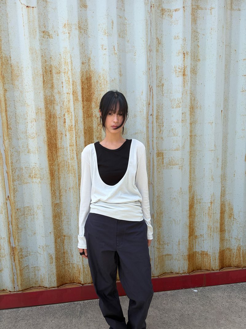 summer deep u-neck knit