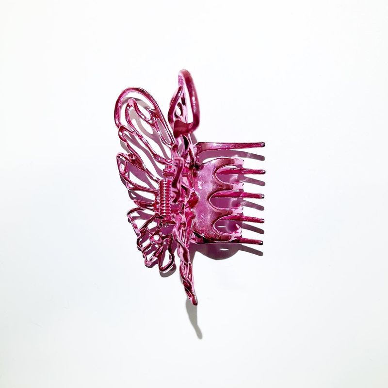 Pink butterfly hairpin