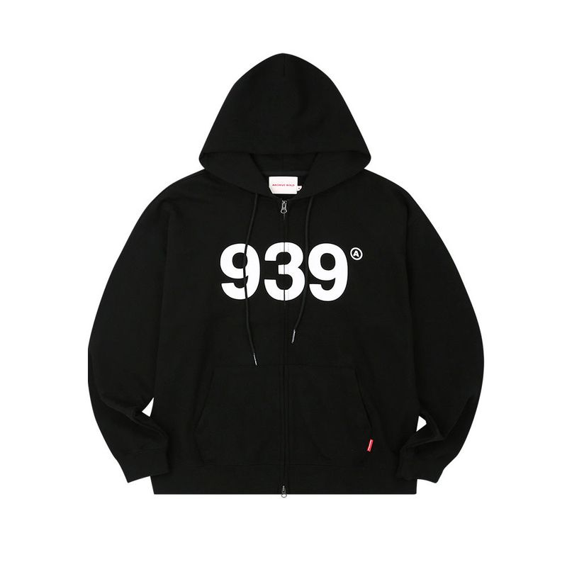 939 LOGO HOOD ZIP-UP (BLACK)