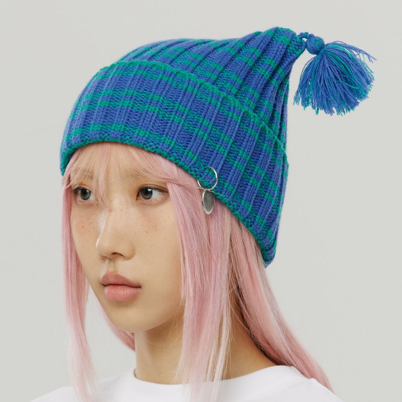 STRIPE SQUARE BEANIE