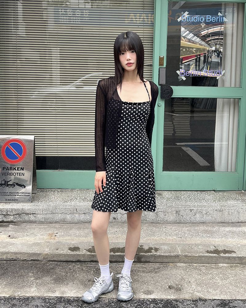 Merlo Dot Halterneck Strap Dress