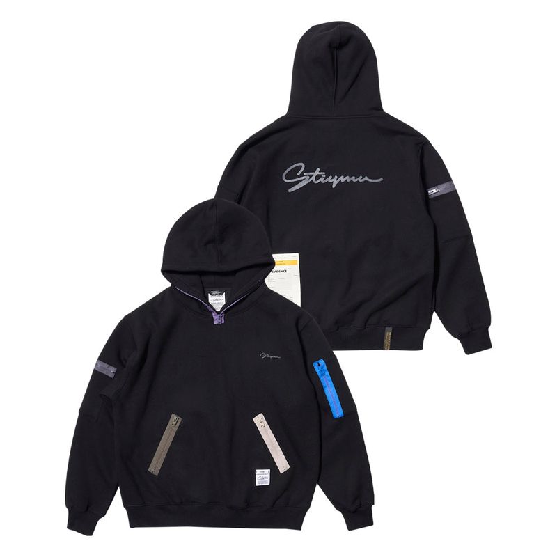 STIGMA(スティグマ)の「ZIPPER OVERSIZED HOODIE BLACK / WHITE MELANGE(Tops)」