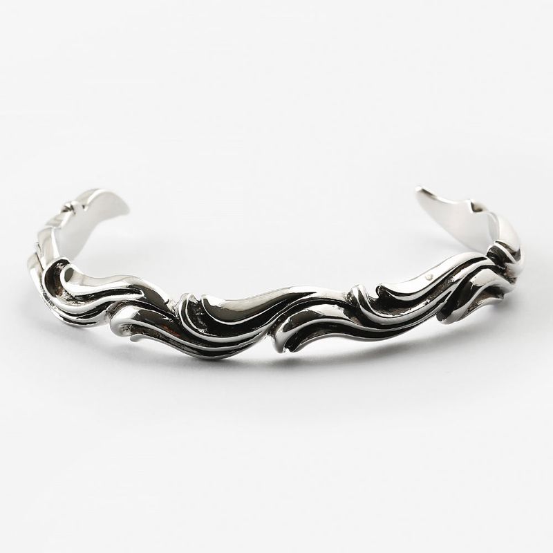 SVB-193 Rough Wave Men`s Bangle Bracelet