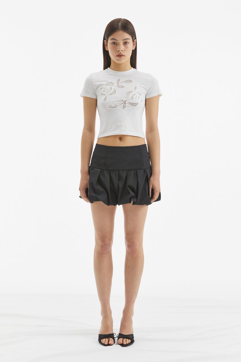 ROSE LACE CROP TOP /  WHITE
