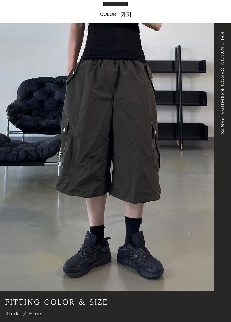 Kelt Nylon Cargo Bermuda Pants