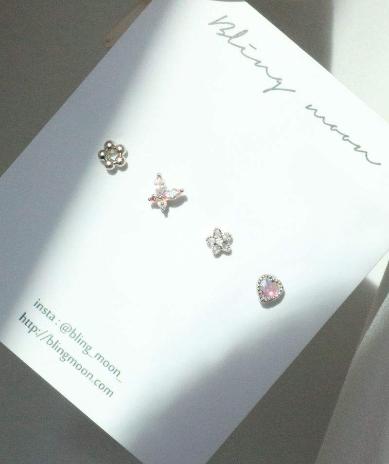 [4 set] mini garden piercing set