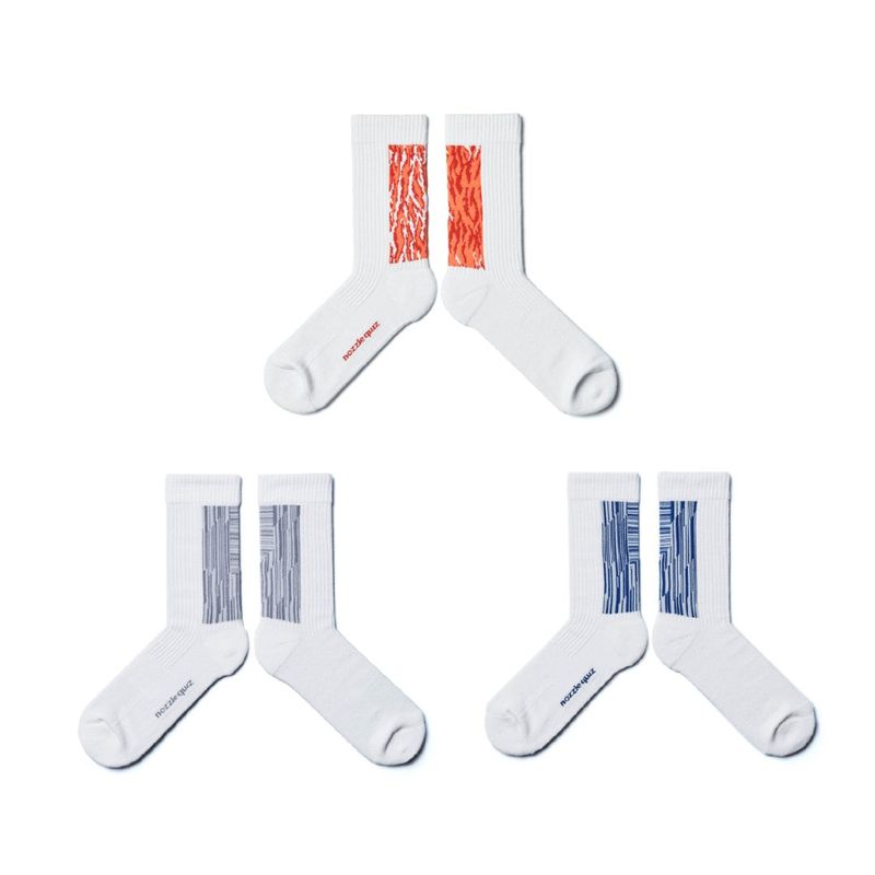 nozzle quiz（ノズルクイズ）の「LANDING Midcalf socks (3 pair in - Ochre Ice, City Grey, City Blue)（Fashion Accessories）」