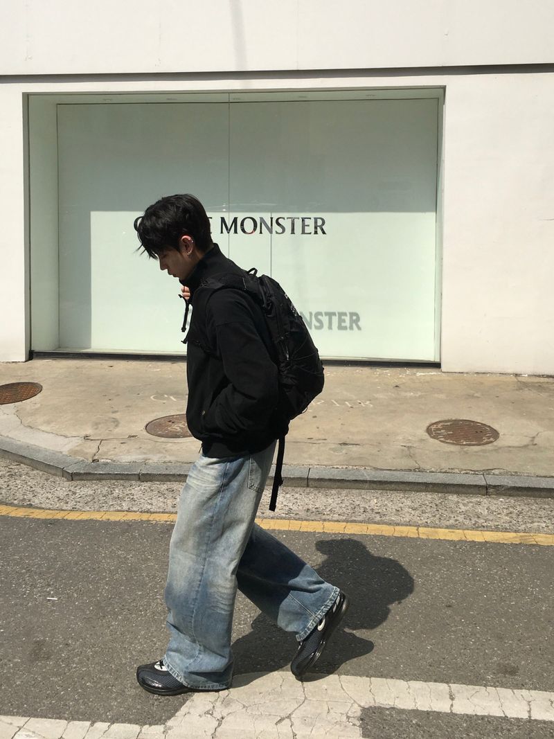 Bart washed straight denim pants