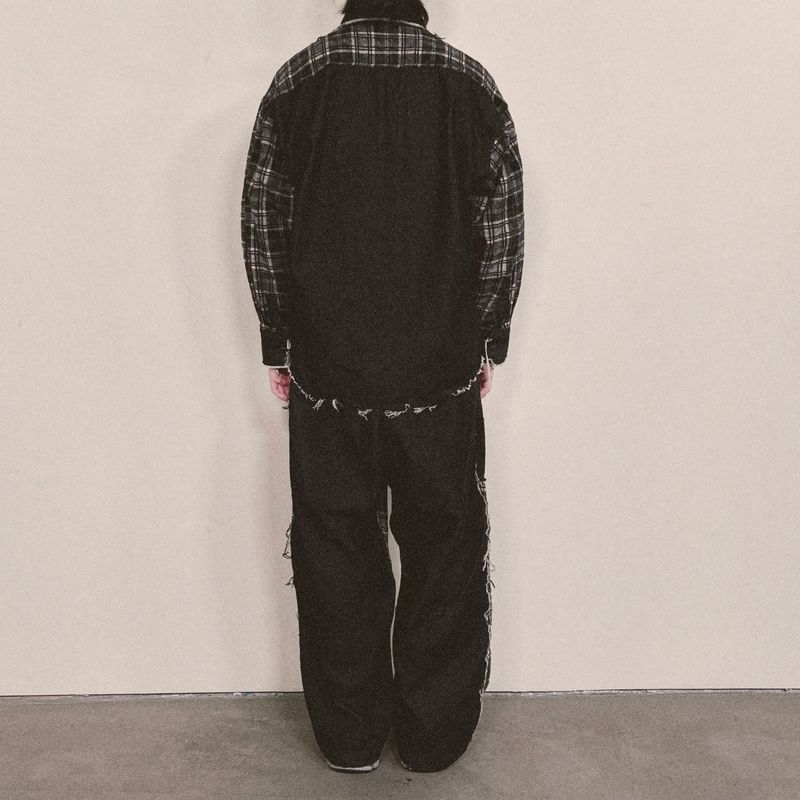 grunge burner check shirt_black
