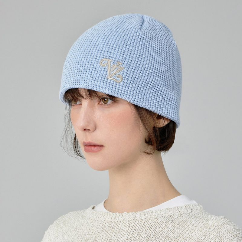 VARZAR（バザール）の「Leaf VZ Logo Waffle Beanie / Sky Blue（Hats）」