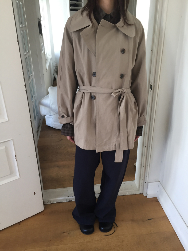Belted trench half coat (2color)
