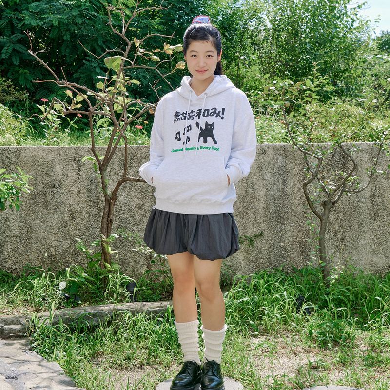 HEALING CAT HOODIE (LIGHT GRAY)