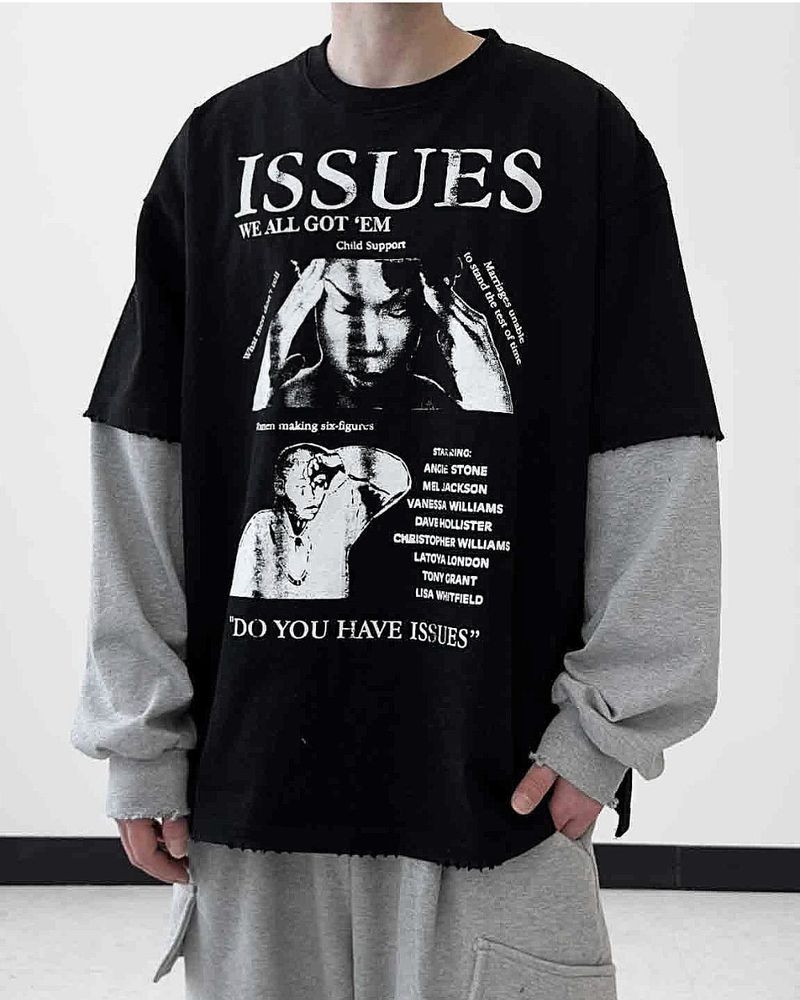 Issue Layered Color-Blocked Oversized Long Sleeve