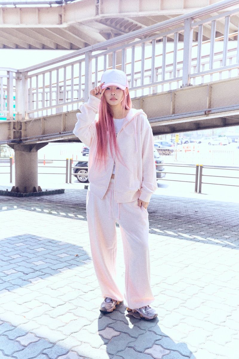 Ribbon bunny hood pants (soft pink)