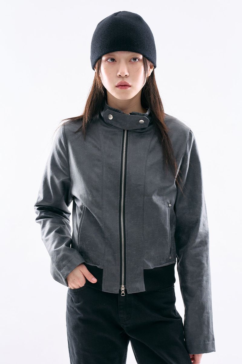 Raucohouse(ラウコハウス)の「Nathan crack leather jacket(Jackets/Outerwear)」