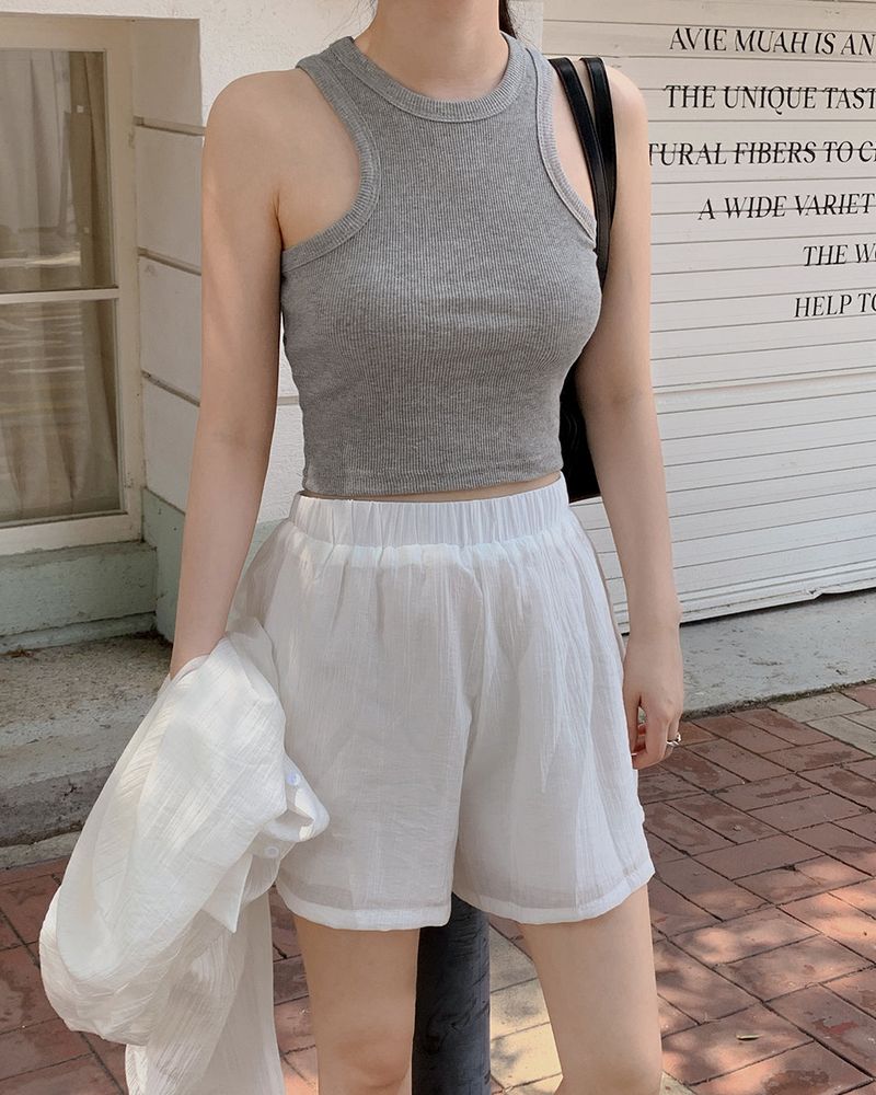 Ranked ribbed sleeveless
