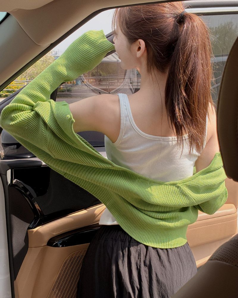 Zan ribbed linen knit cardigan