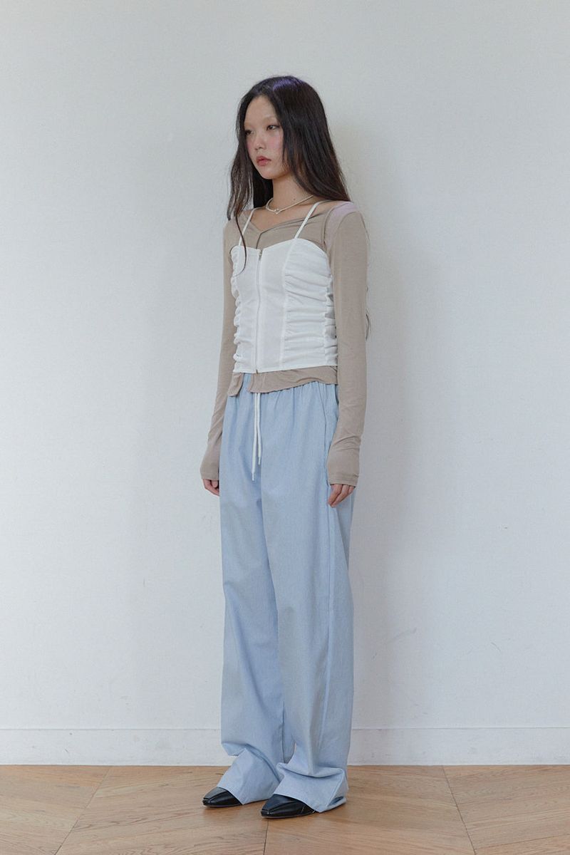 Shirring Corset Sleeveless Top (2 colors)