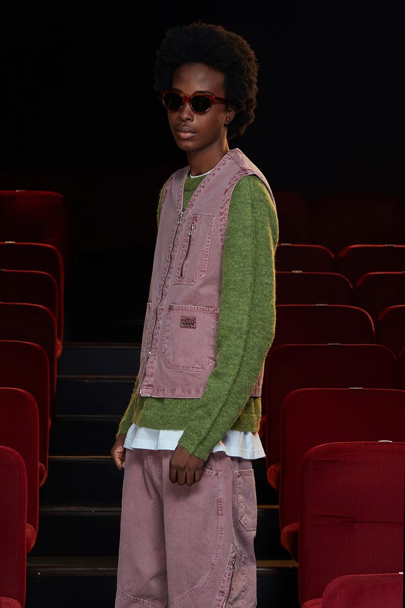 DYED ZIP CARGO PANTS / DARK PINK