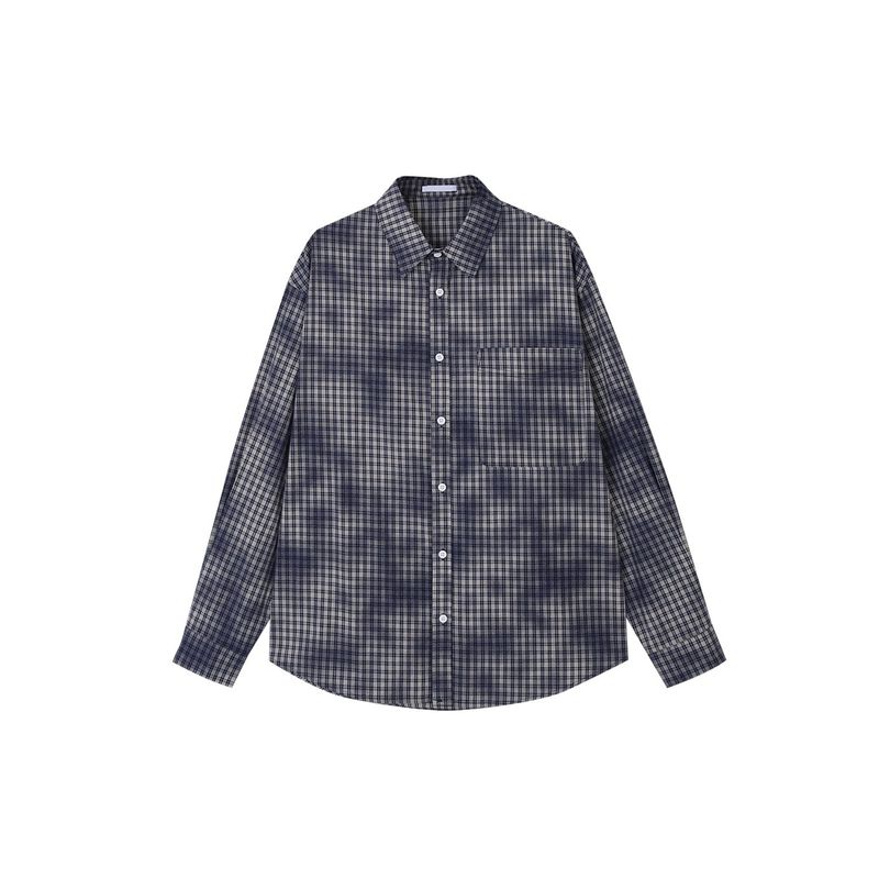 Leon vintage washing checkered shirt