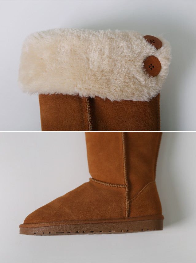Natural Leather Dumble Long Boots