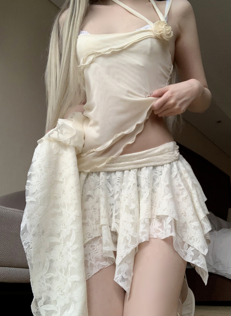 suzen(スゼン)の「Rabian Frill Rose Top (ivory)(Tops)」