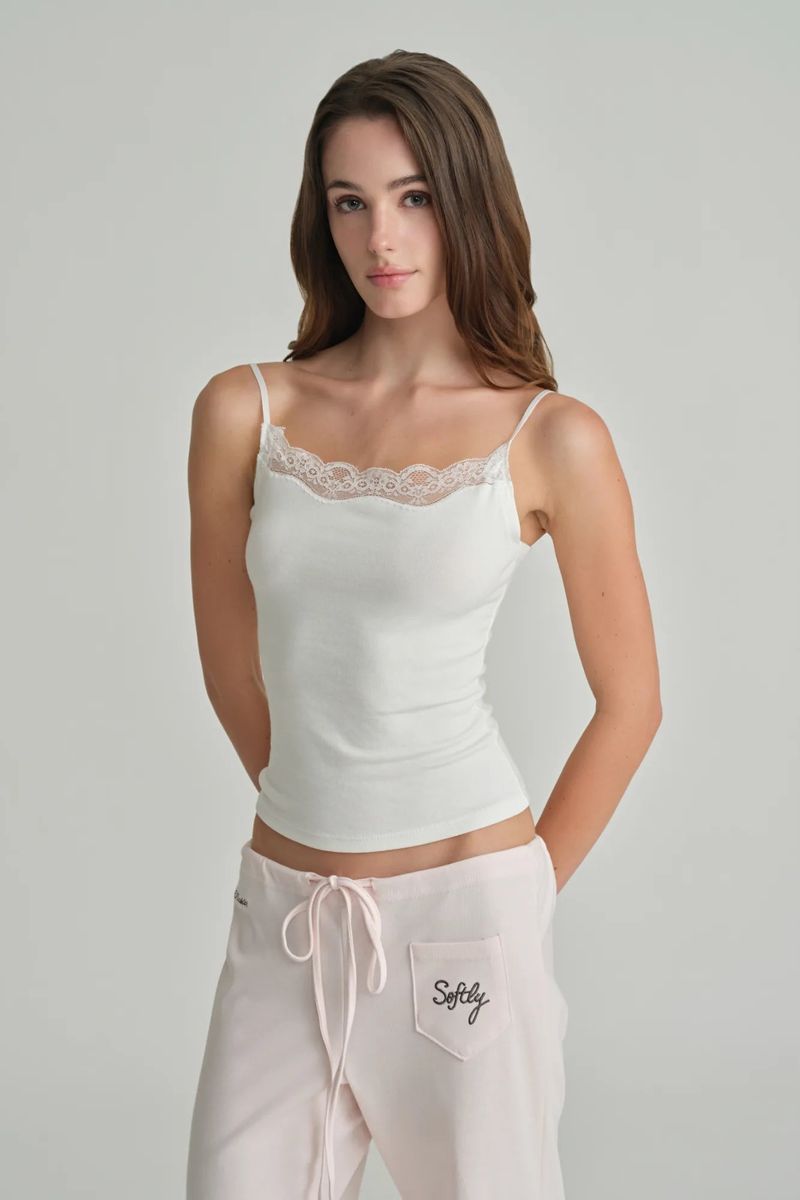 Swan lace sleeveless, White