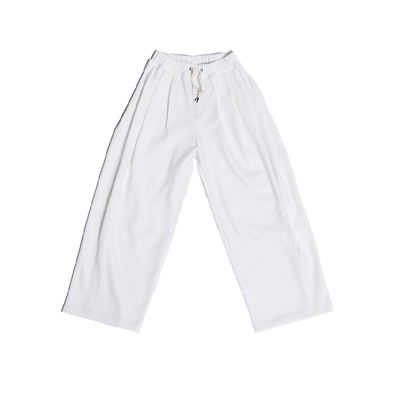 Don't Ask My Plan (DAMP)(ドントアスクマイプラン)の「WIDE FIT TWO-TUCK PLEATS SWEAT PANTS_WHITE 起毛 (Pants)」