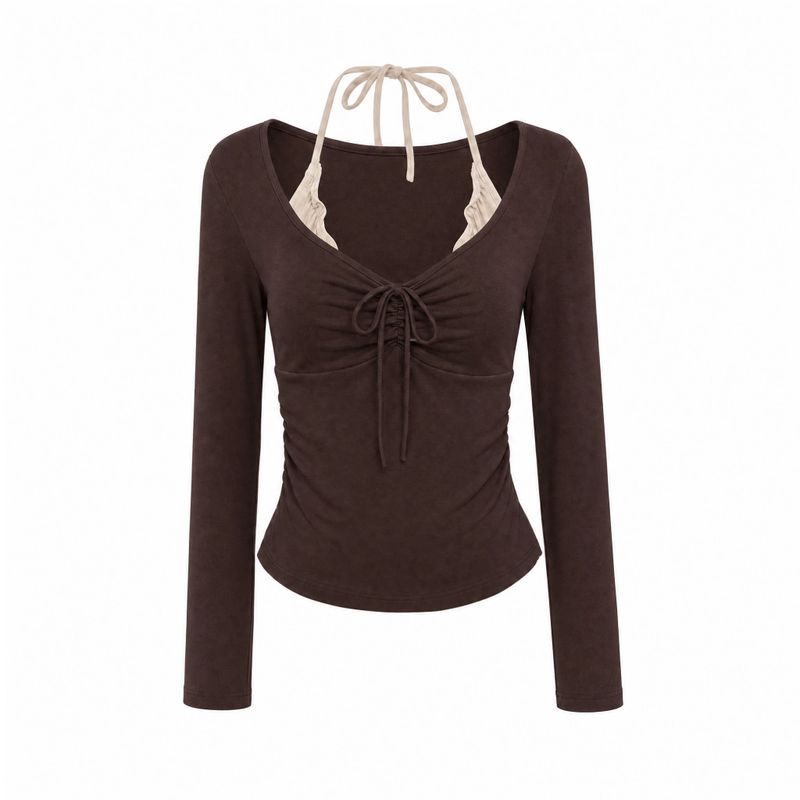 Eira Halter Layered Shirring T-shirt