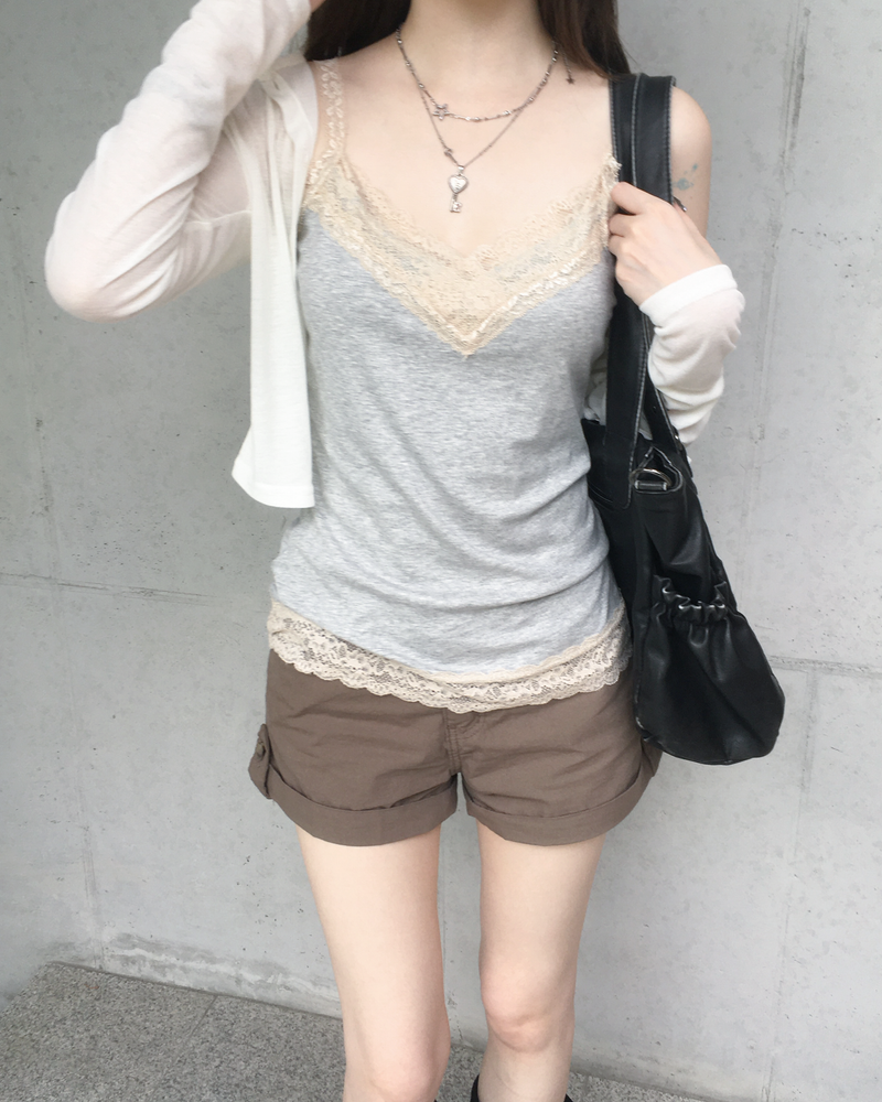 Cotton roll up shorts