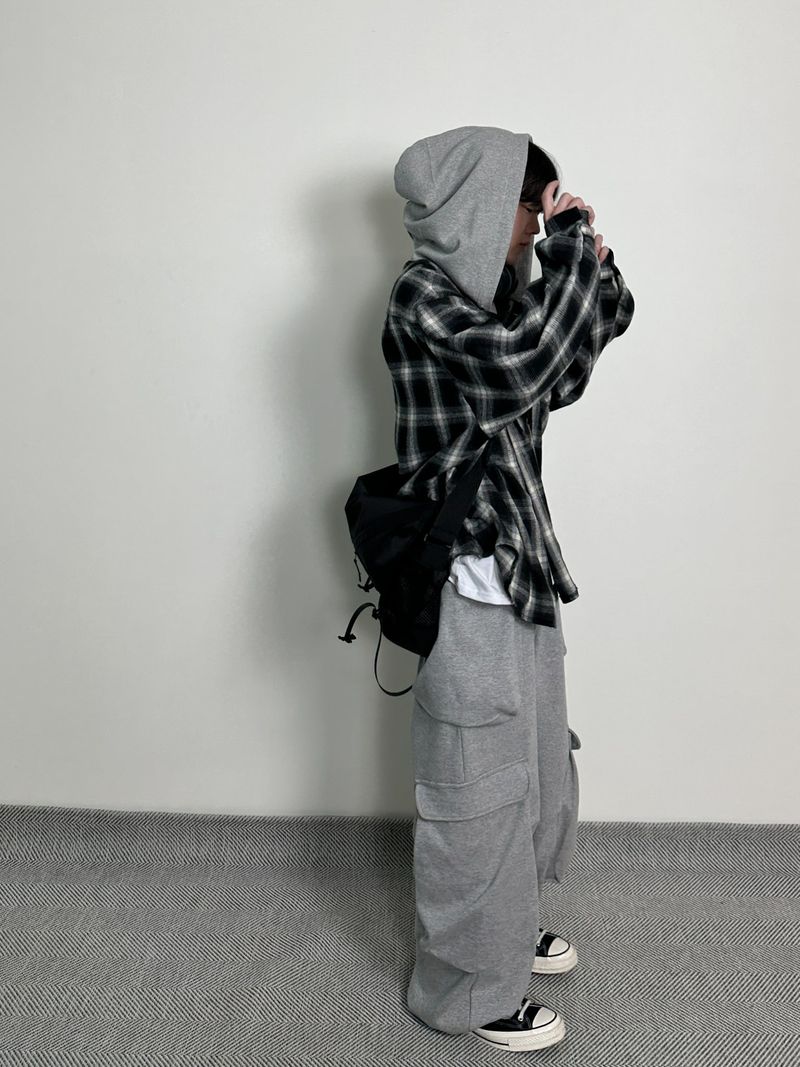 Henri hood over check shirts
