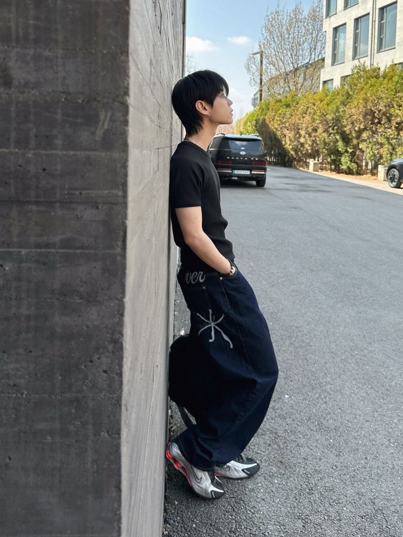 Esther Lettering Denim Pants 3C