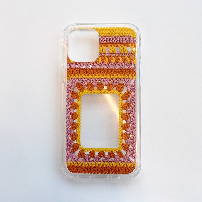 MOTIF FRAME HARD JELL CASE_YELLOW & PINK