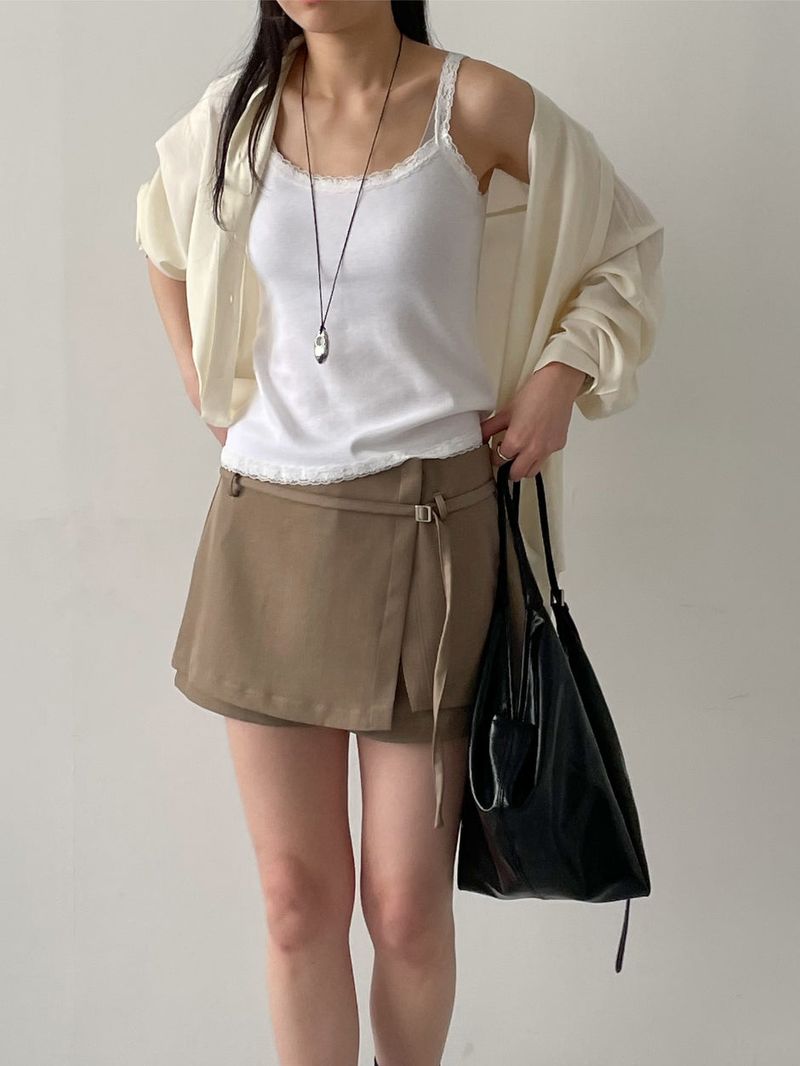 INCHANT ME(インチャントミー)の「Lace Ribbed Square Sleeveless(Tops)」