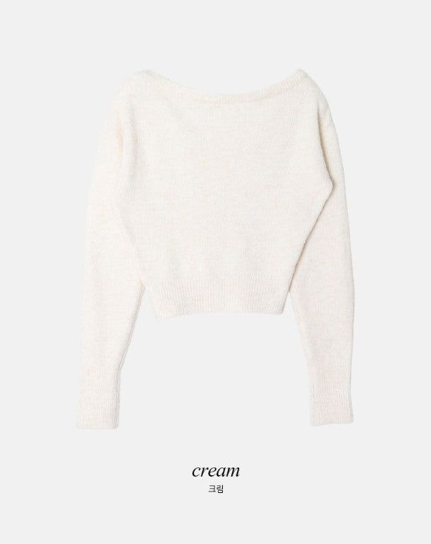 Wool Sleeve Button One Shoulder Knit (4color)