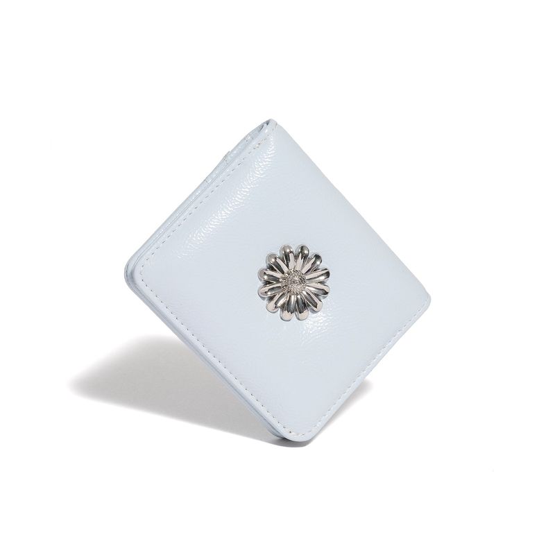 Daisy Photo Slot Half Wallet Bill Card Wallet skyblue