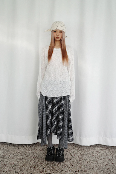 KOOKEESEE(クキシ)の「Check Tie Skirt (black)(Skirts)」