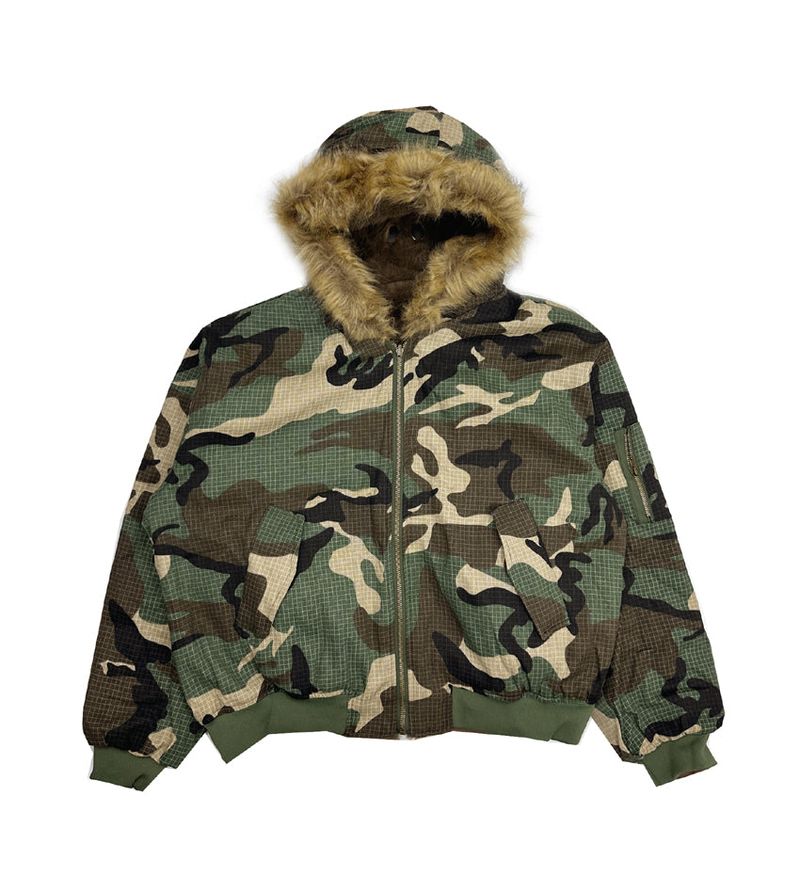 No.1507 camo&fur reversible bomber JK
