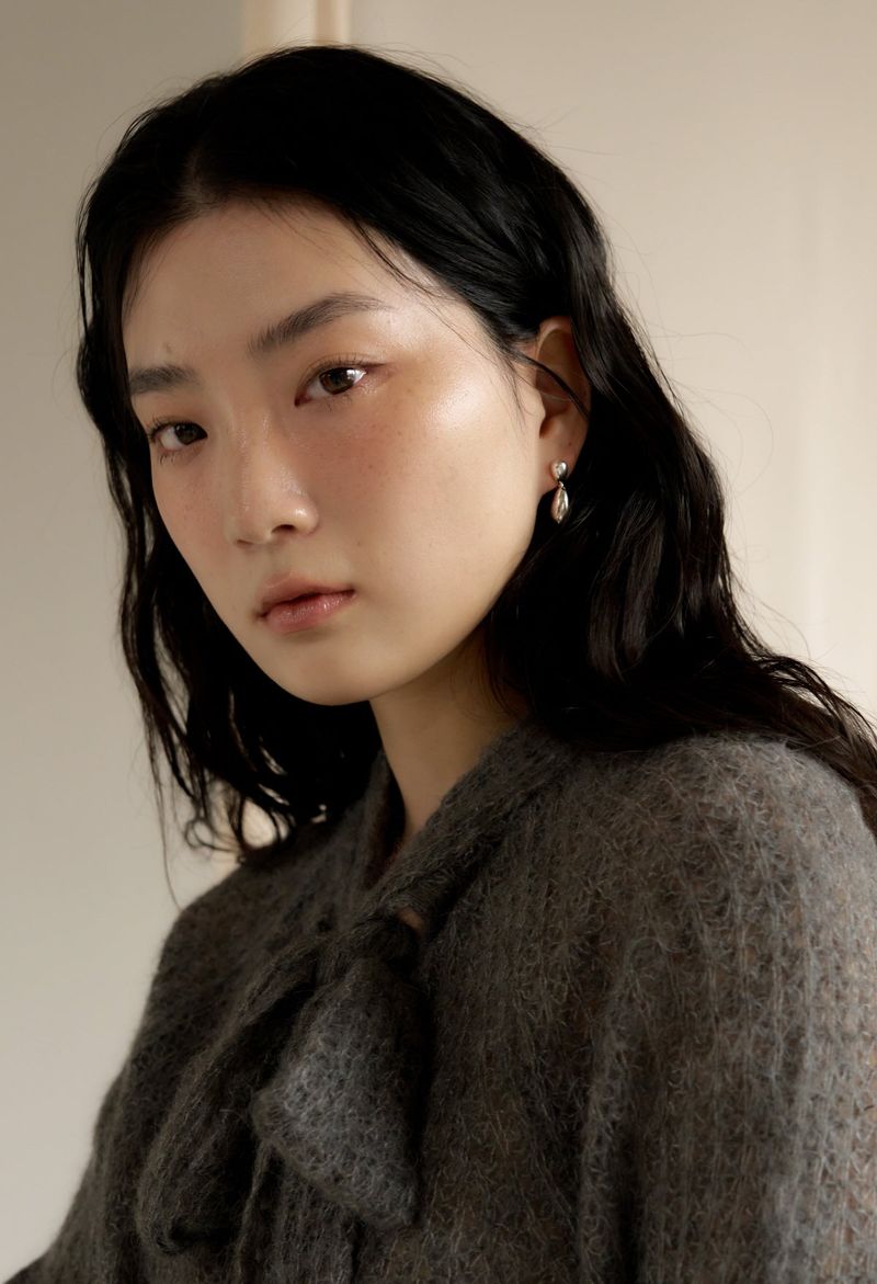double tear earring - silver