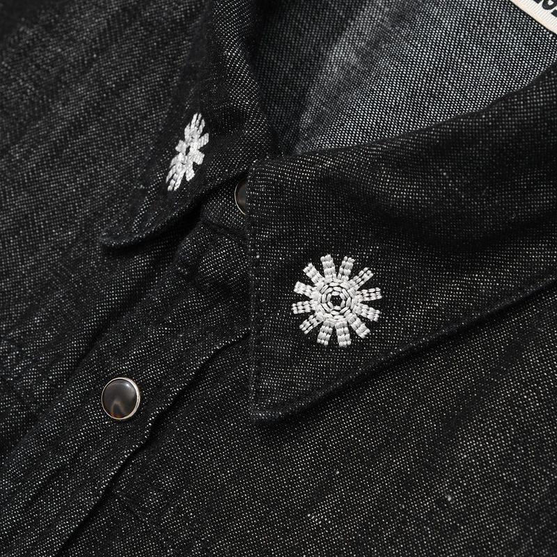 Western linen denim shirts / Black