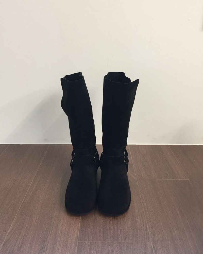 Double Buckle Suede Boots(2color)