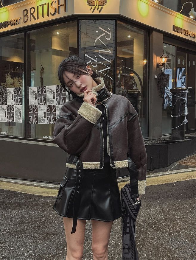 Hayes Leather Pocket Flare Skirt
